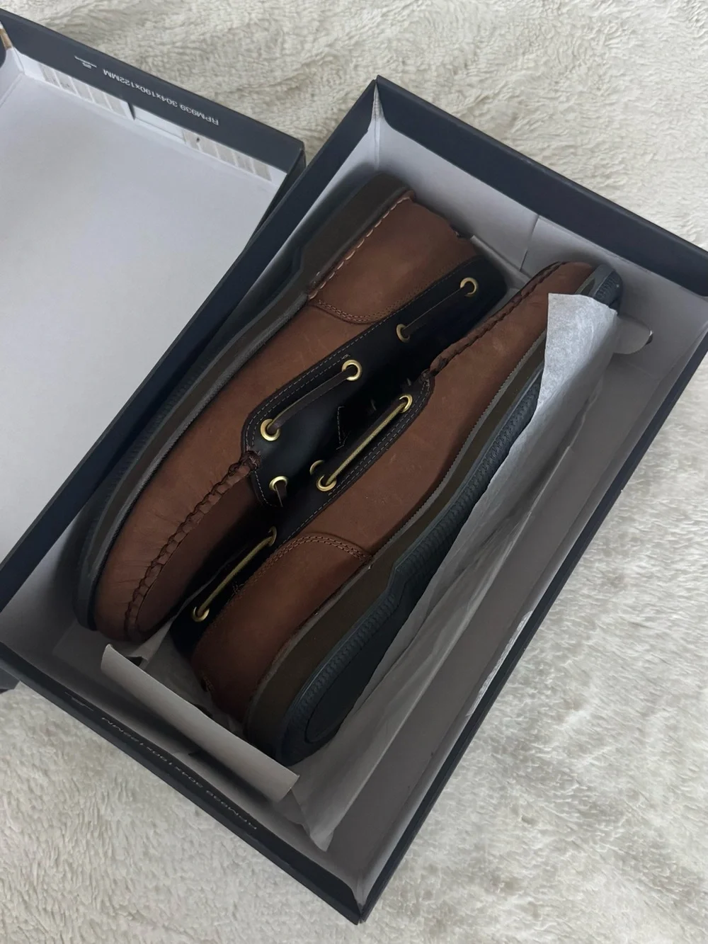 Rockport Two-Tone Brown and Black Leather Boat Shoes